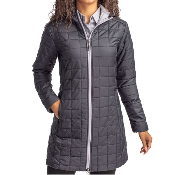 Cutter & Buck Rainier PrimaLoft  Womens Eco Insulated Hooded Long Coat Thumbnail