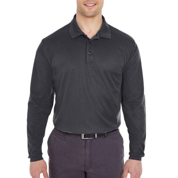 Men's Cool & Dry Long Sleeve Mesh Piqué Polo Thumbnail