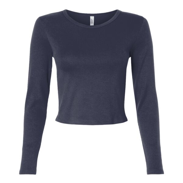 Women's Baby Rib Long Sleeve Cropped Tee Thumbnail
