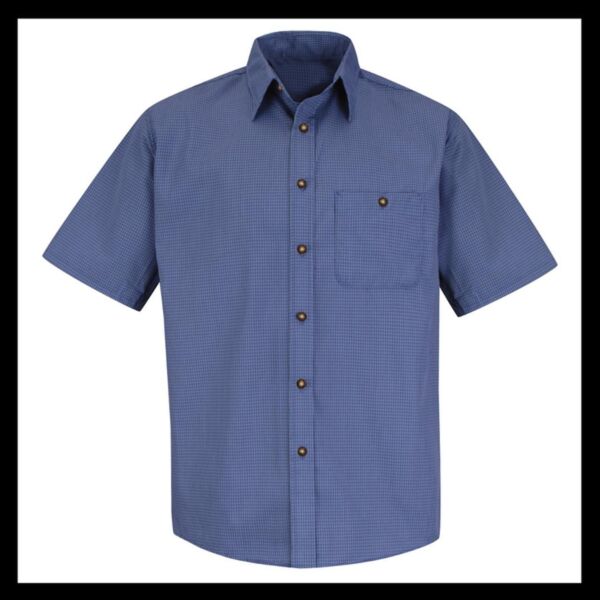 Men's Tall Mini-Plaid Uniform Short Sleeve Shirt Thumbnail