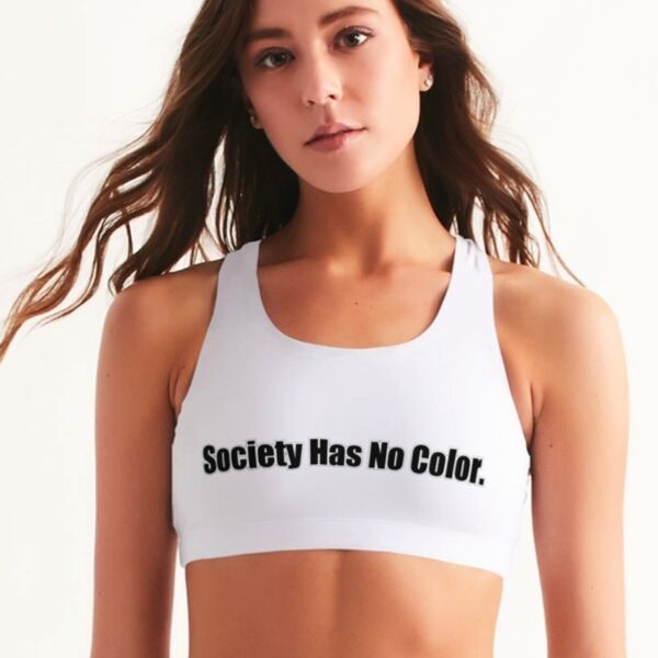 Society Has No Color Sports Bra - ORUKONATION Thumbnail