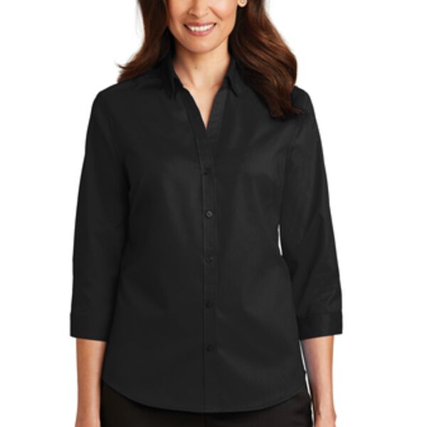 Port Authority® Ladies 3/4-Sleeve SuperPro™ Twill Shirt Thumbnail
