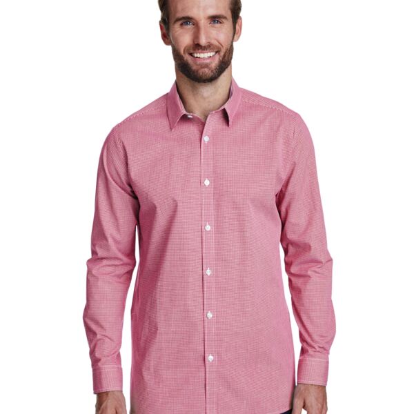 Artisan Collection by Reprime Men's Microcheck Gingham Long-Sleeve Cotton Shirt Thumbnail